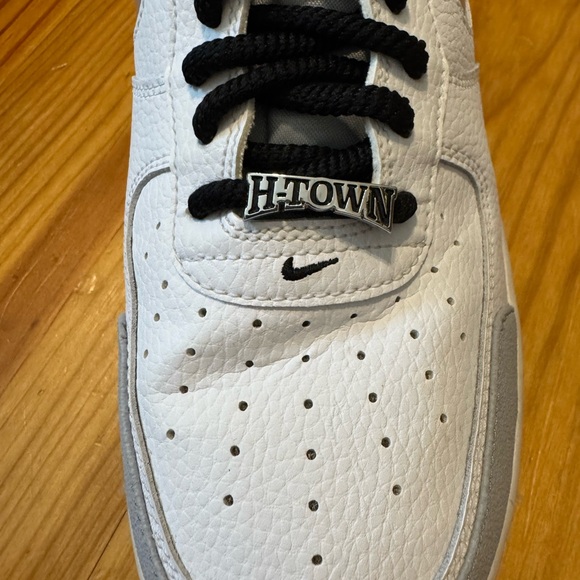 Nike Air Force 1 Low Mens Size 11.5 White Gray Athletic Leather Shoes Sneakers - Picture 9 of 13